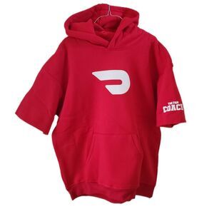 New LE DoorDash Bill Belichick Fan Coach Short Sleeve Hoodie w/Insulated Pocket